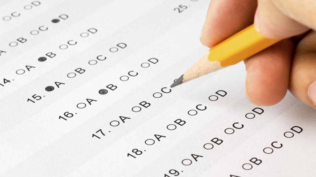 A multiple choice exam.