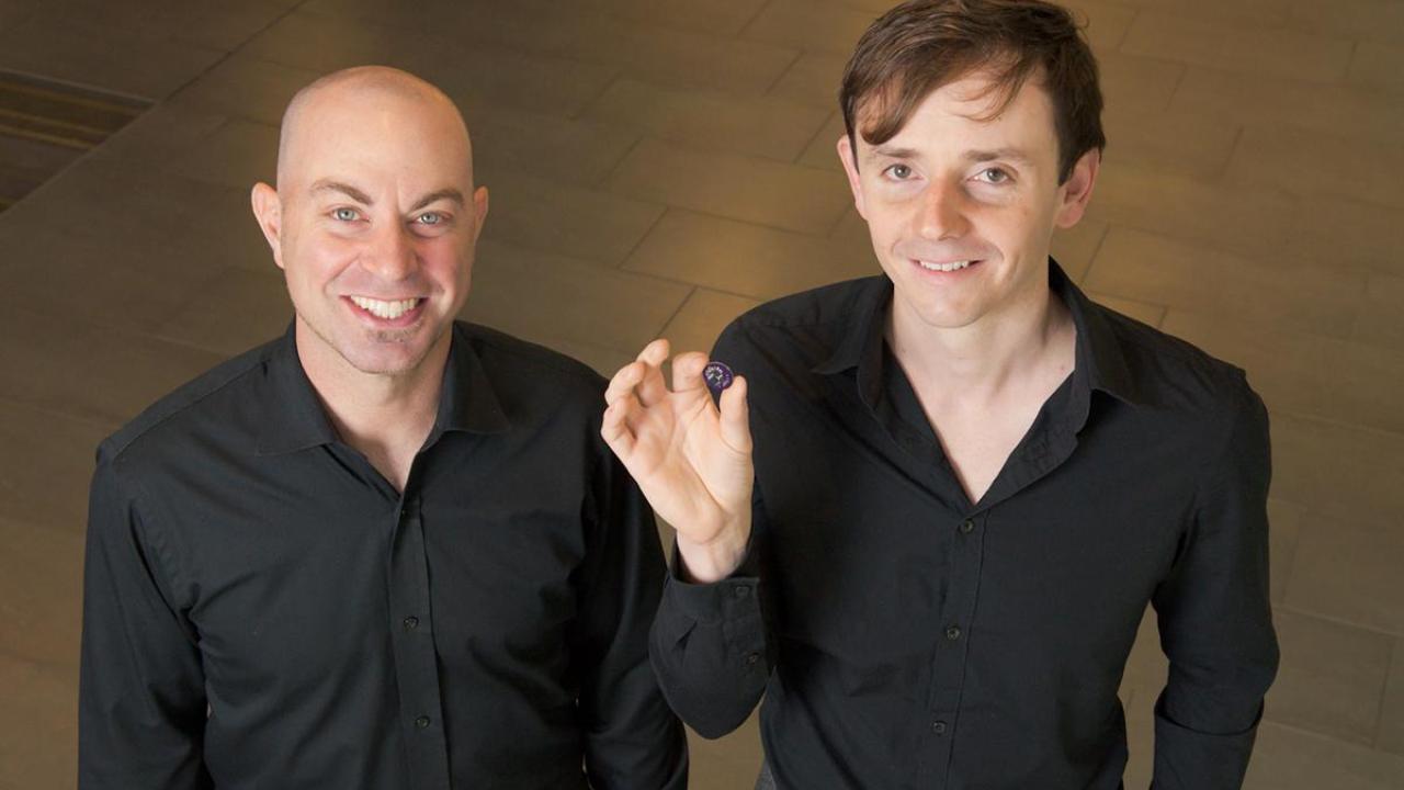 Big Bang winners show their wearable fertility tracker.