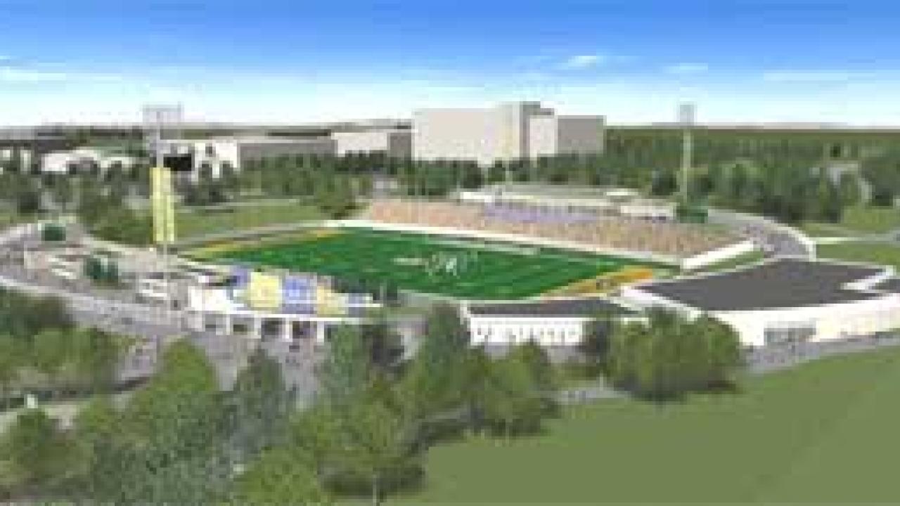Drawing: landscape view of the stadium