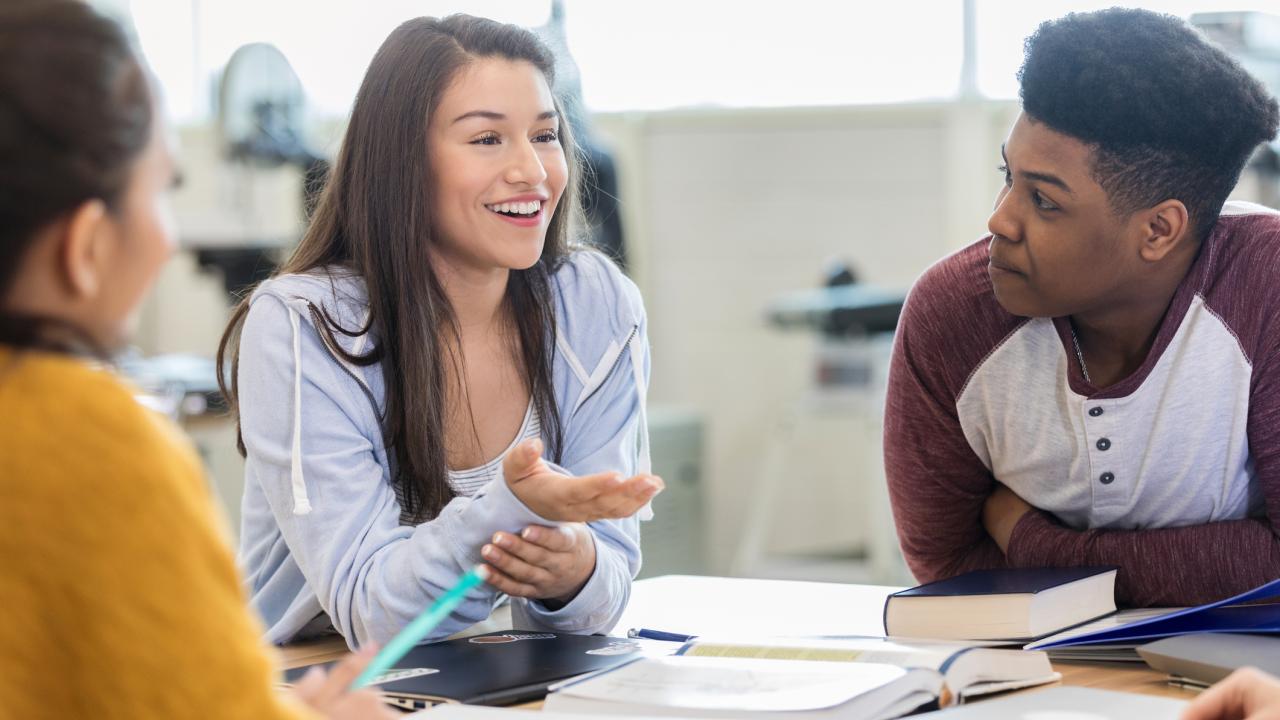 Teens talking