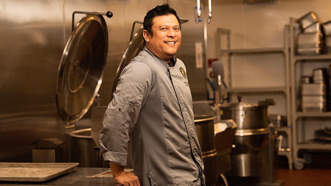 Man in kitchen