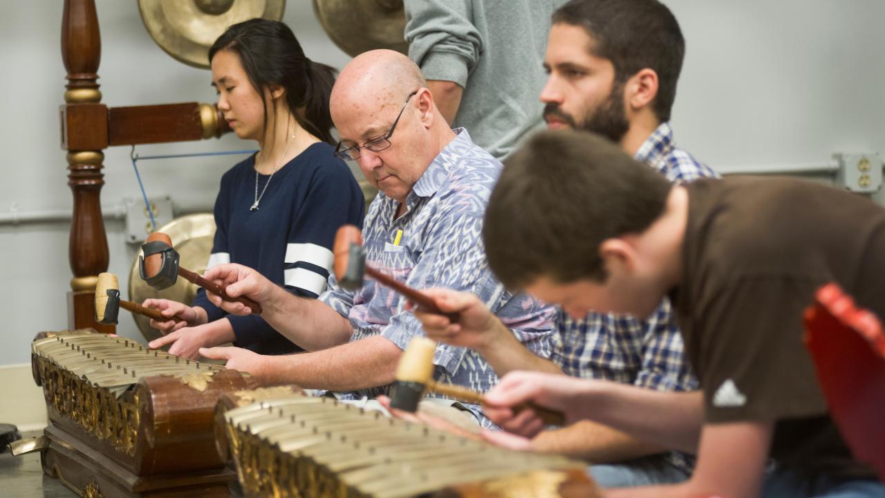 Gamelan band practicing at UC Davis