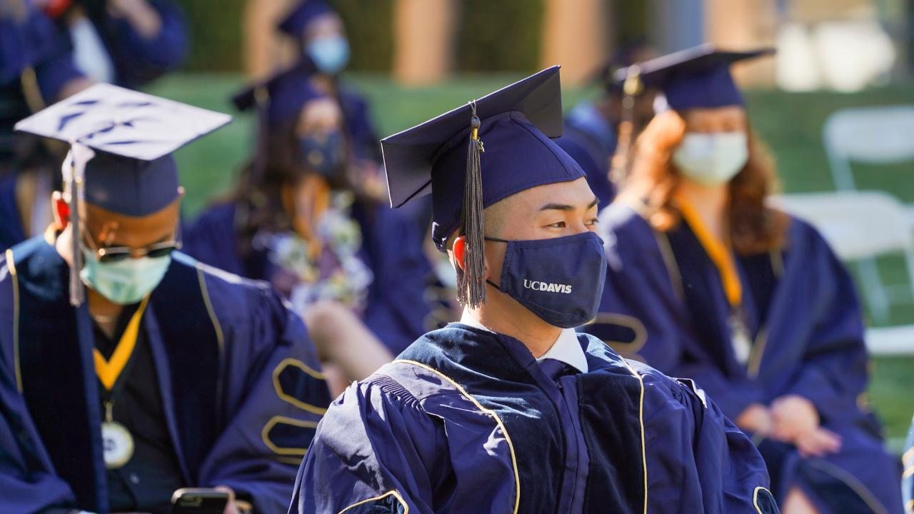 Students at outdoor graduation ceremony