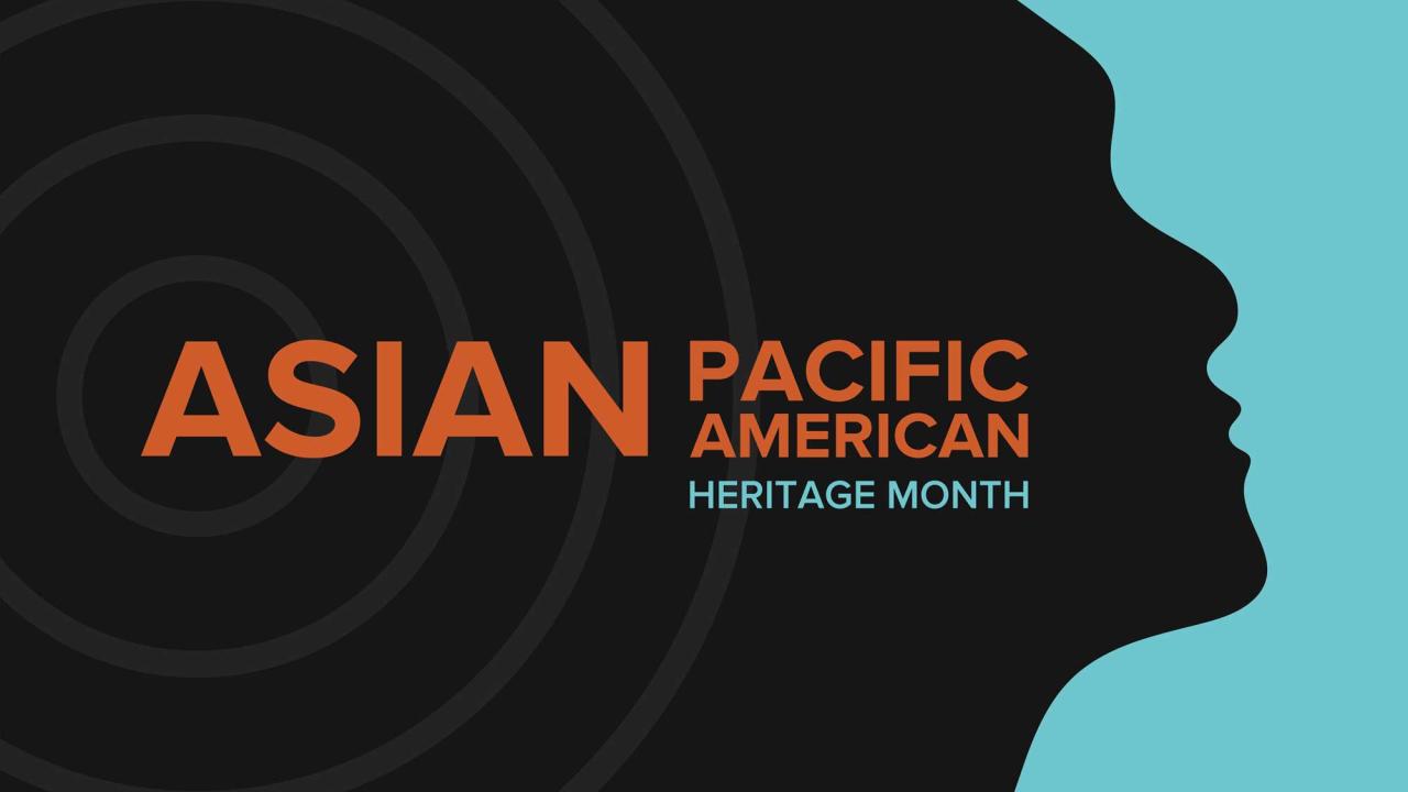 Asian Pacific Islander Month poster with sihouette