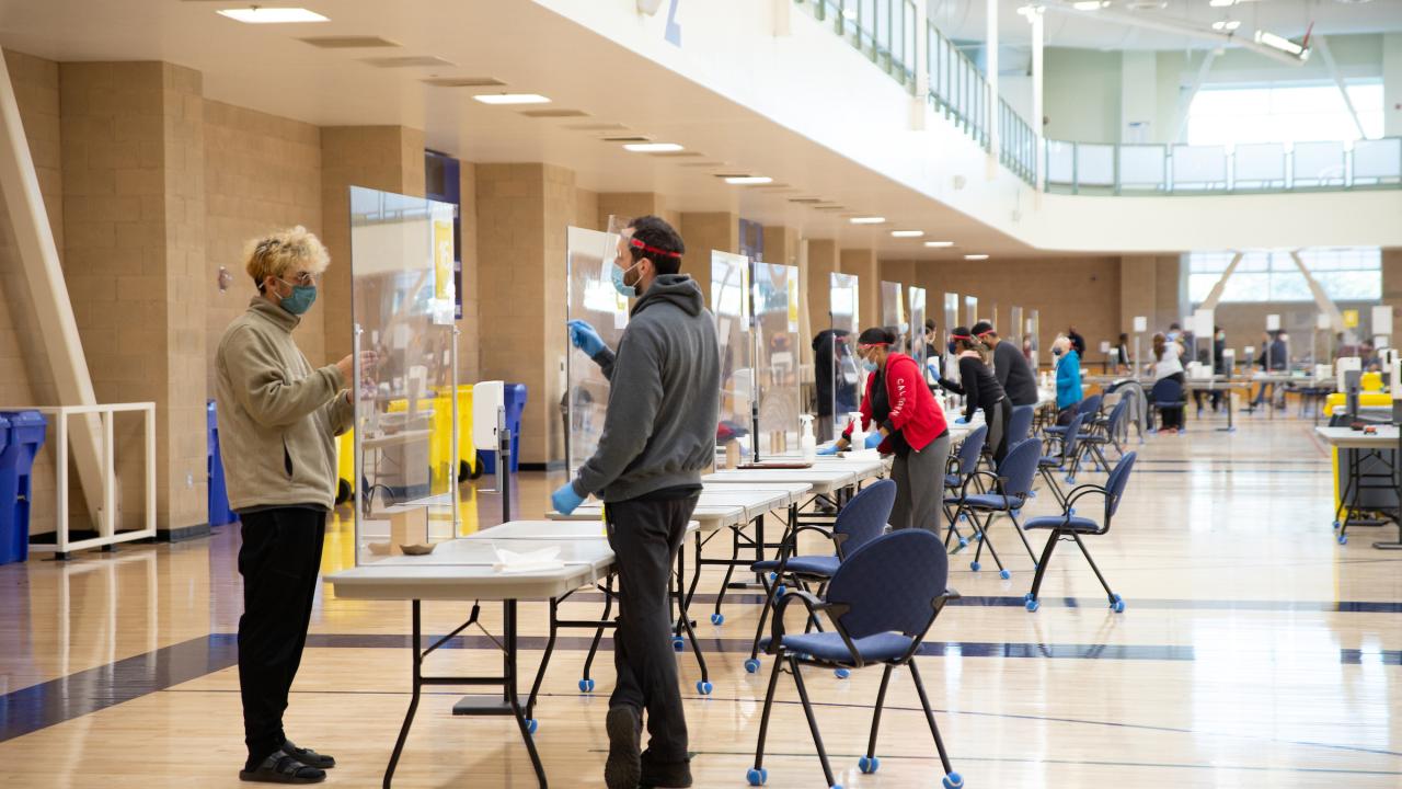 A distant view of a person doing a spit test in the ARC 