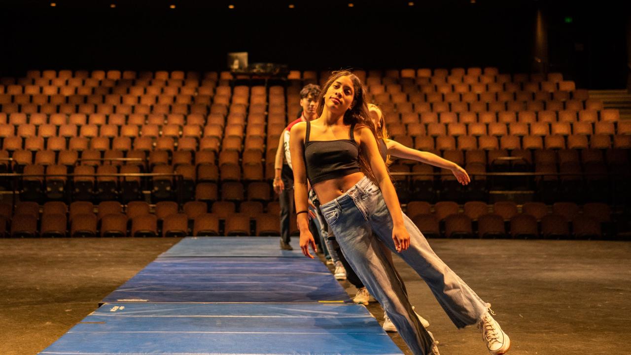 Dancers on a stage at UC Davis