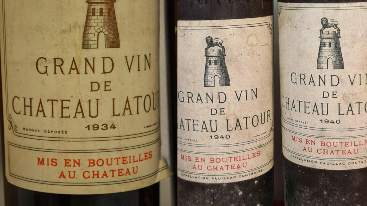 Wine labels of Château Latour