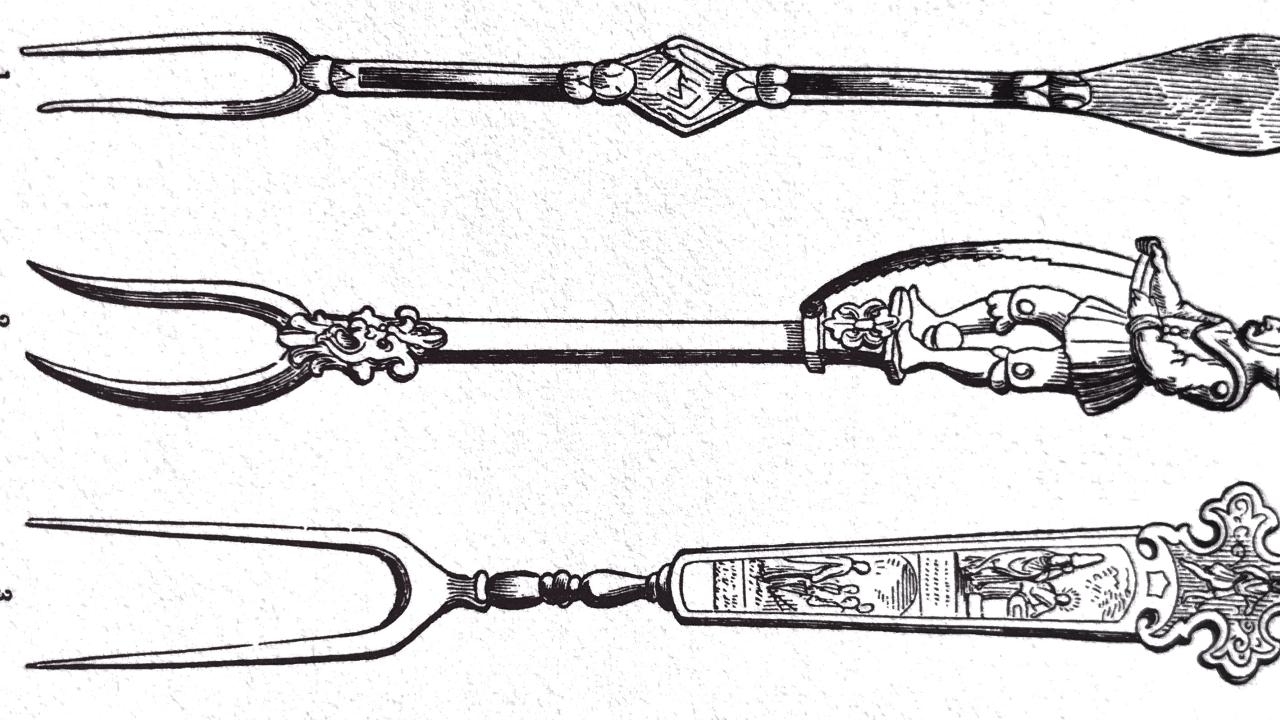 Drawing of ancient forks