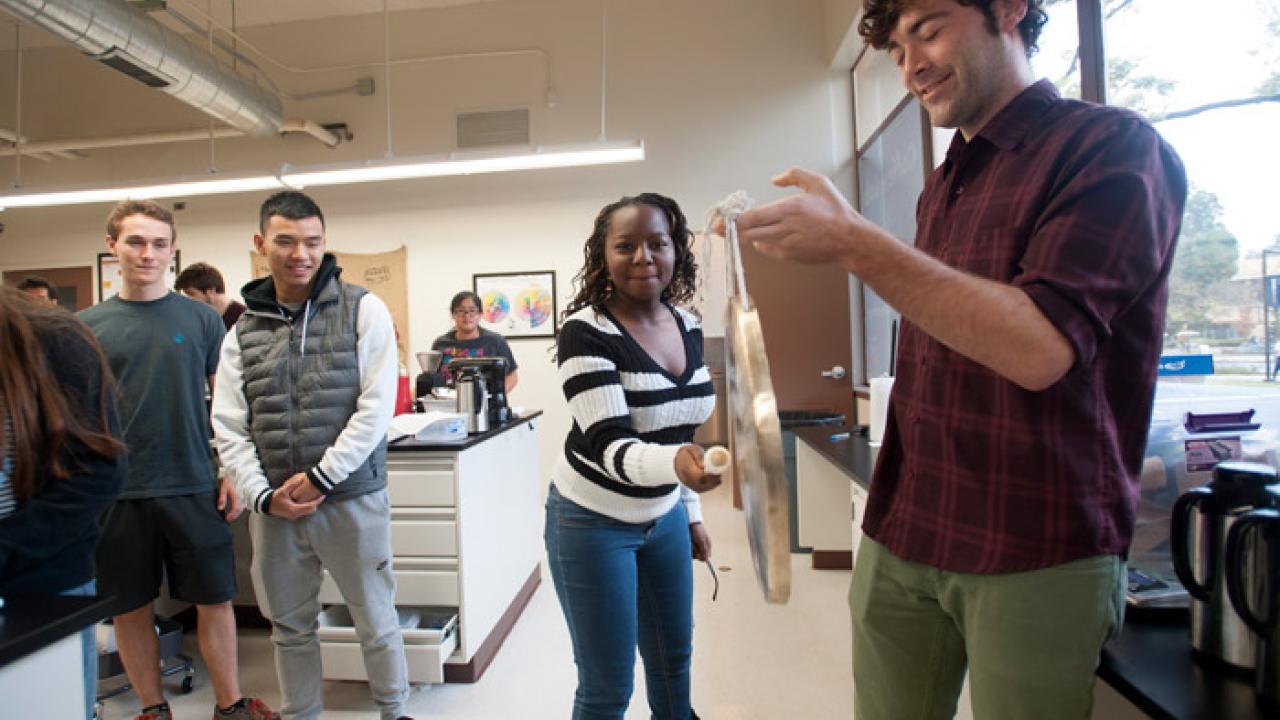 students collaborating in a class about coffee