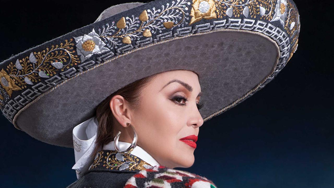 Aida Cuevas, woman in decorative hat and costume, upcoming event at Mondavi Center