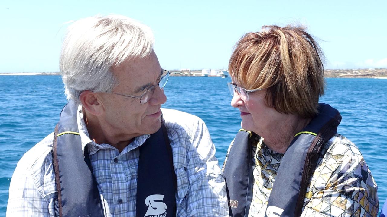 Man and woman at sea