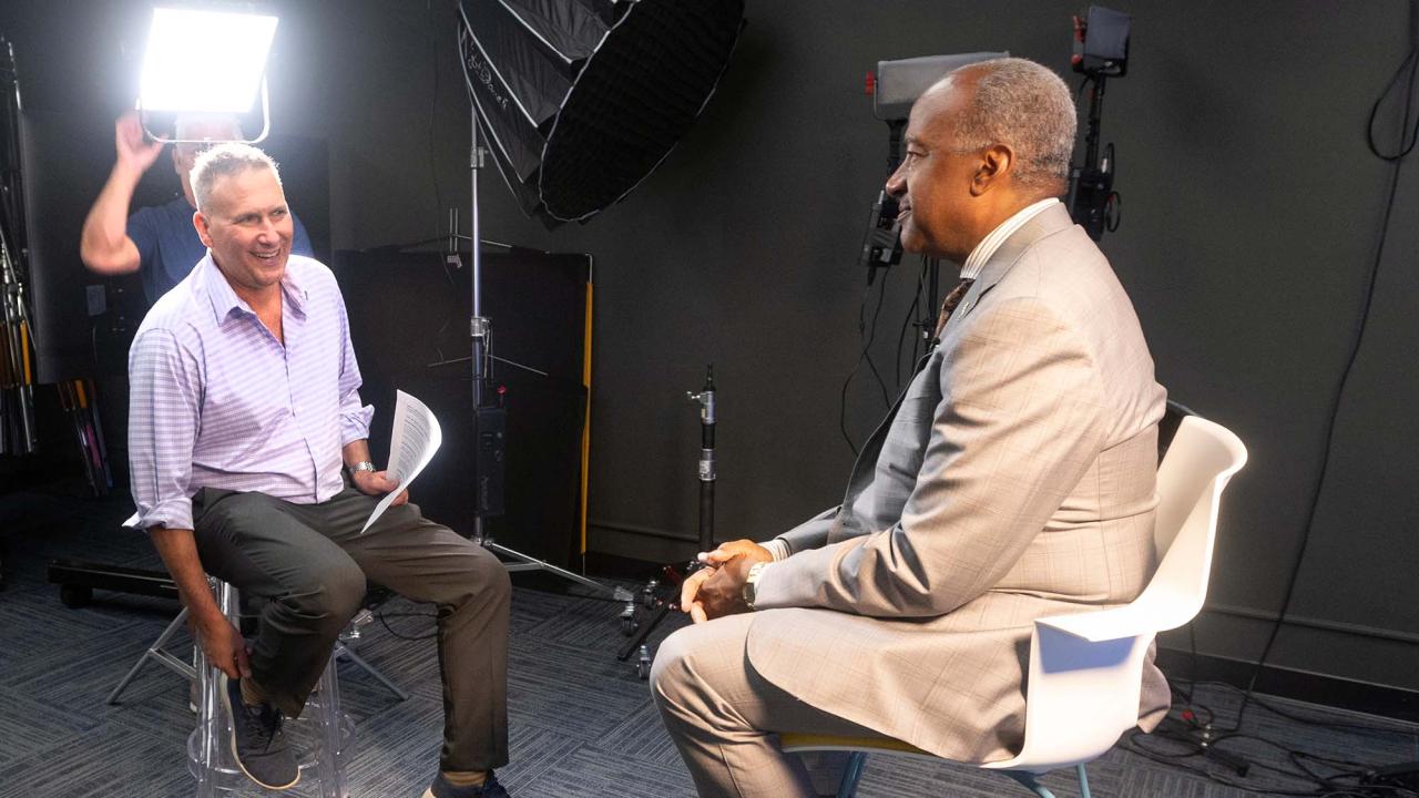 Gary May interviewed in video studio