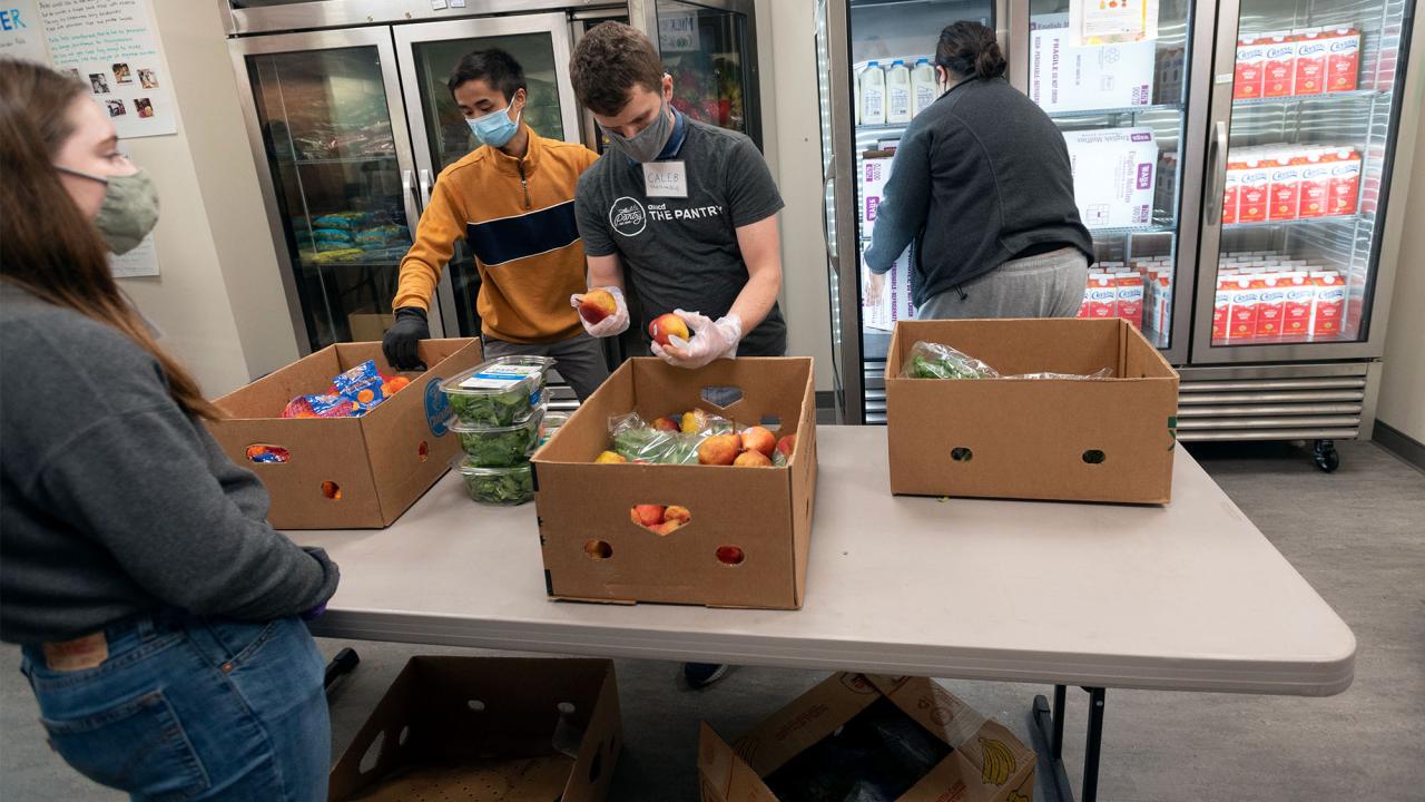 Students working in the Pantry.