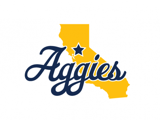 Aggies logo over california state