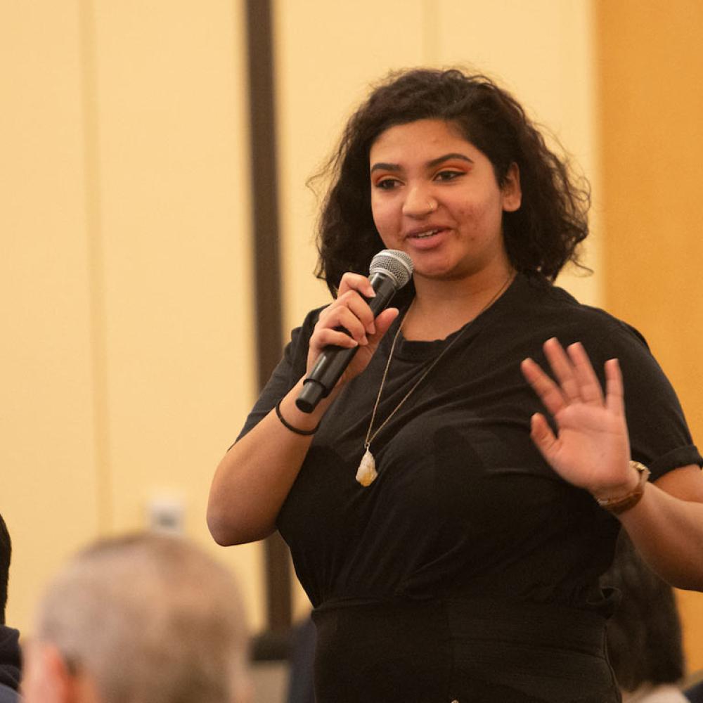 A sociology student adresses her peers