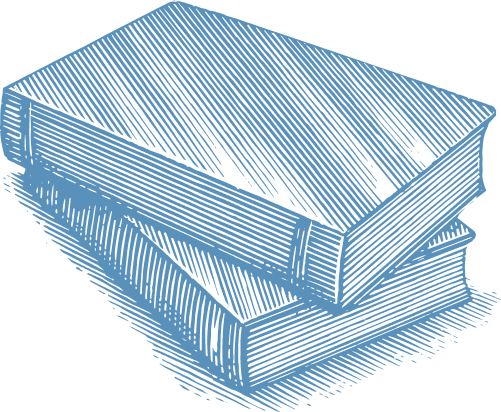 Blue abstract graphic resembling a rough, diagonal brushstroke