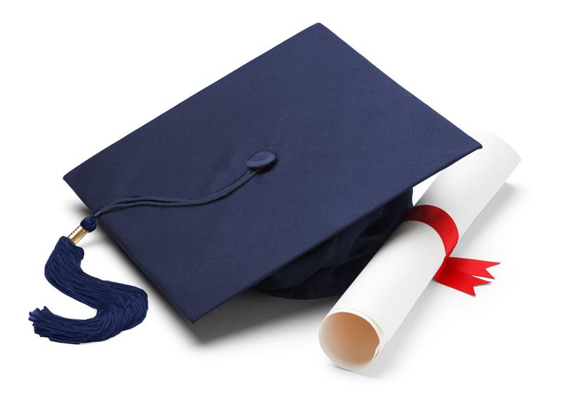 grad cap and diploma