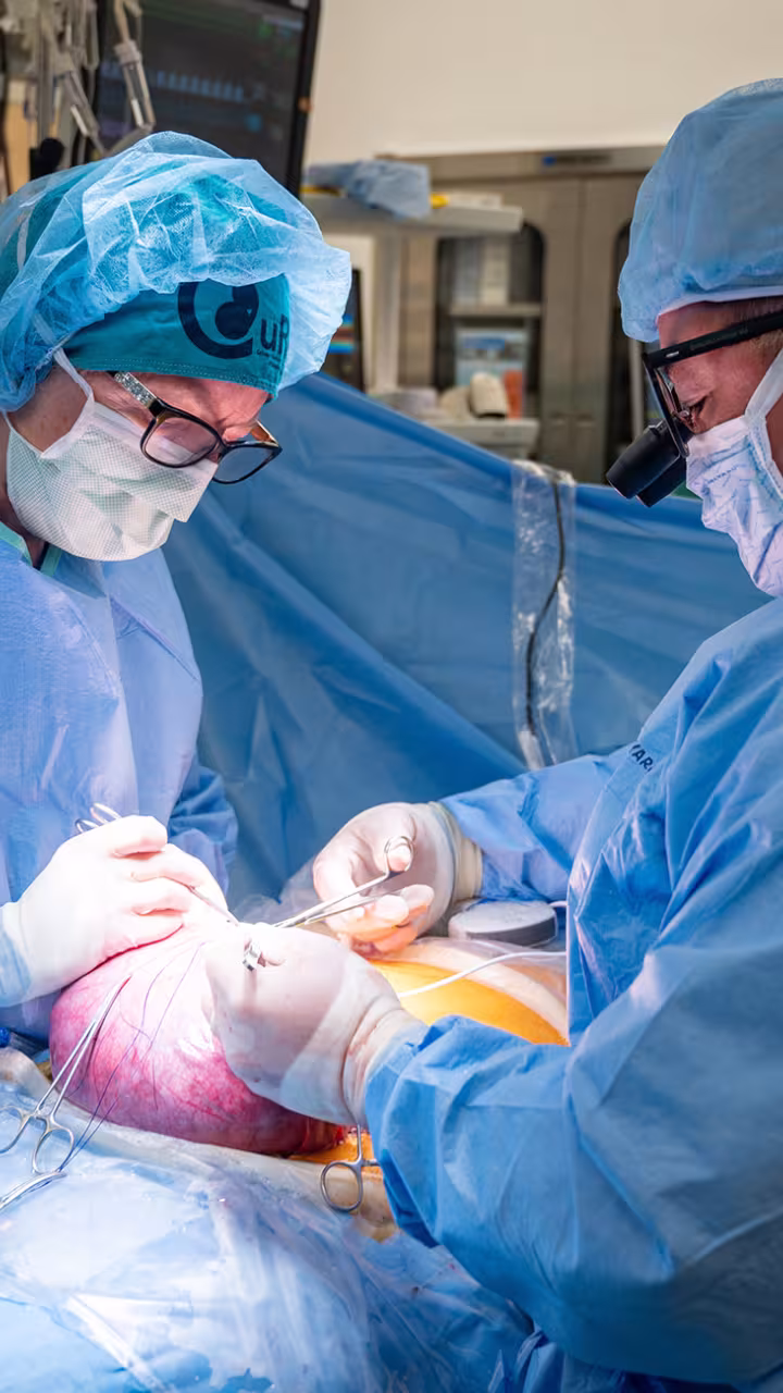 Fetal surgery in progress