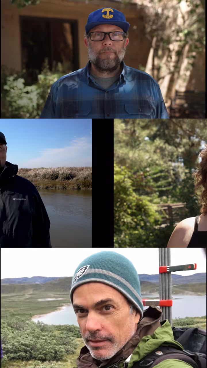 Composite image of portraits of 8 climate scientists