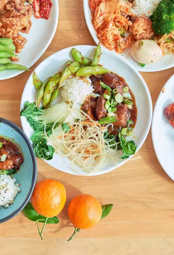 Food cooked by Martin Yan.