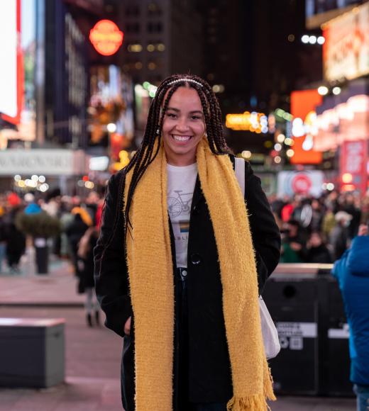 Julliet Hill Standing in Times Square