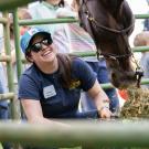 Veterinarian and horse.