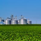 silos on farmland