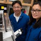 Since her freshman year, Joleen Cheah, right, worked in the lab of Associate Professor Soichiro Yamada, left.