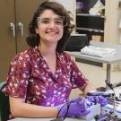 Undergraduate researcher Nadia Albayati '19 in Roopali Kukreja's laboratory. Photo: Reeta Asmai/UC Davis.