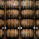 Wall of whiskey barrels