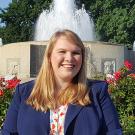 Emily Kaar in Washington, D.C. with fountain in background