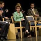 Chancellor Linda Katehi, wearing green, and members of the stage party at the 2009 Fall Convocation.