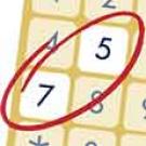 Graphic: Phone dial pad, with 7 and 5 circled