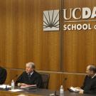 Photo: 9th U.S. Circuit Court of Appeals panel in the Kalmanovitz Appellate Courtroom. Milan D. Smith Jr., William A. Fletcher and George H. Wu.