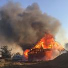 Barn on fire