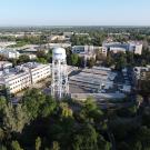 An overview of campus from the air