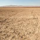 Dry field land stretching to the dry coastal mountains