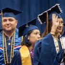 Four students at commencement