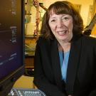 Engineering Professor Katherine Ferrara in her lab