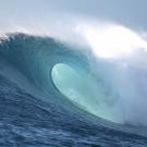 Giant wave, curling over.