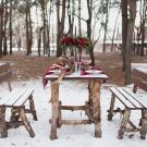 Outdoor table setting in winter