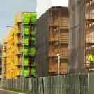 Rows of apartments under construction