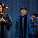 Ralph J. Hexter in commencement regalia, 2018
