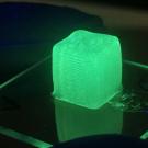 Fluorescent green printed cube