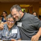 Jonathan Eisen hugs mother.