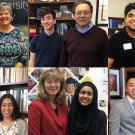 Students pose for photos with campus leaders.