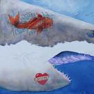 Watercolor painting: "Great White" by Peter Shahrokh