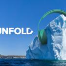 Illustrated photo of an iceberg with headphones on sea