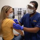 Patient gets vaccine shot