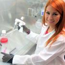 Woman in a lab with instruments